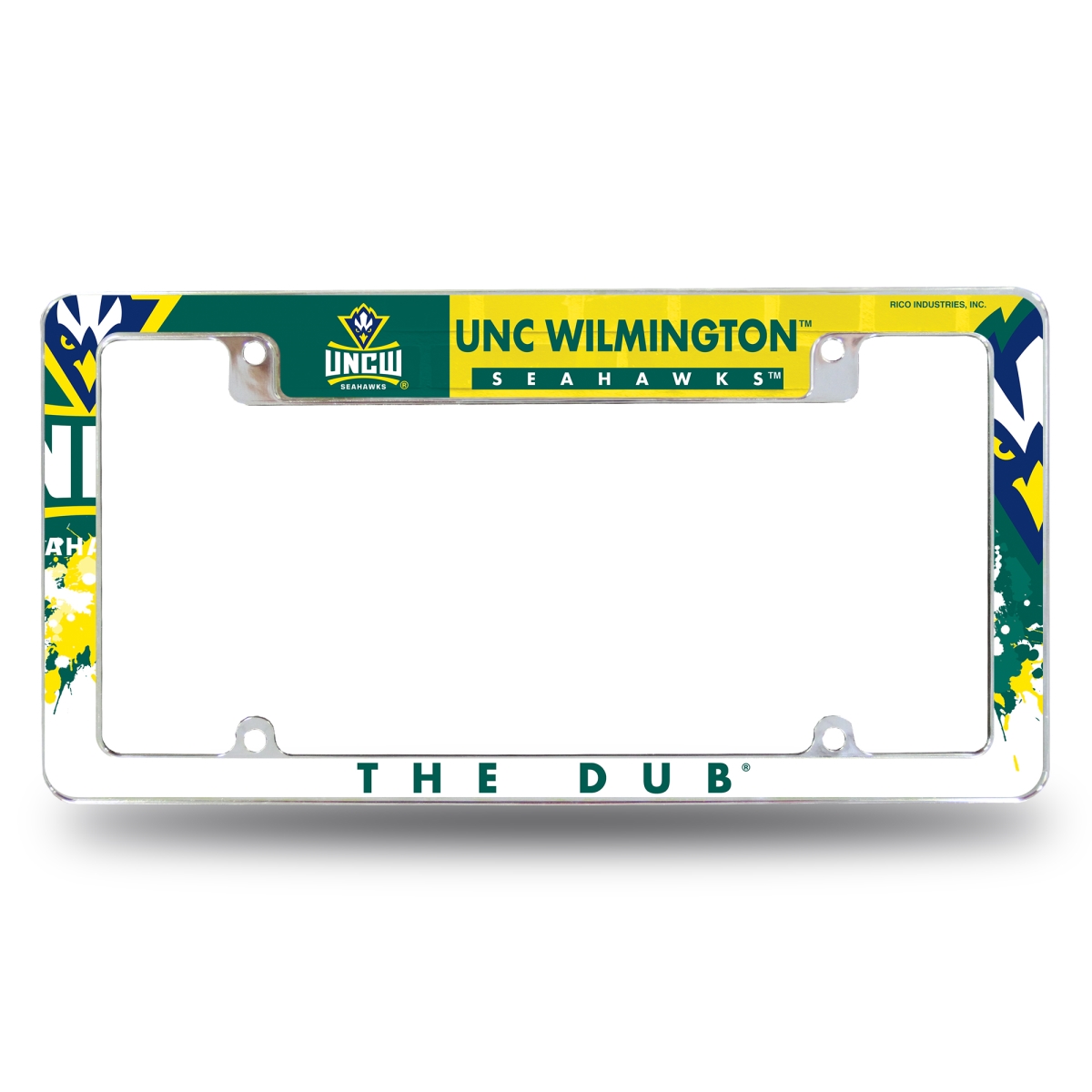 AFC131102T NCAA North Carolina-Wilmington Seahawks Primary All Over Chrome License Plate Frame, 12 x 6 in.