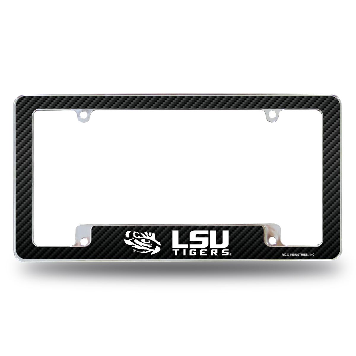 AFC170102BCF NCAA LSU Tigers Black All Over Chrome License Plate Frame, 12 x 6 in.