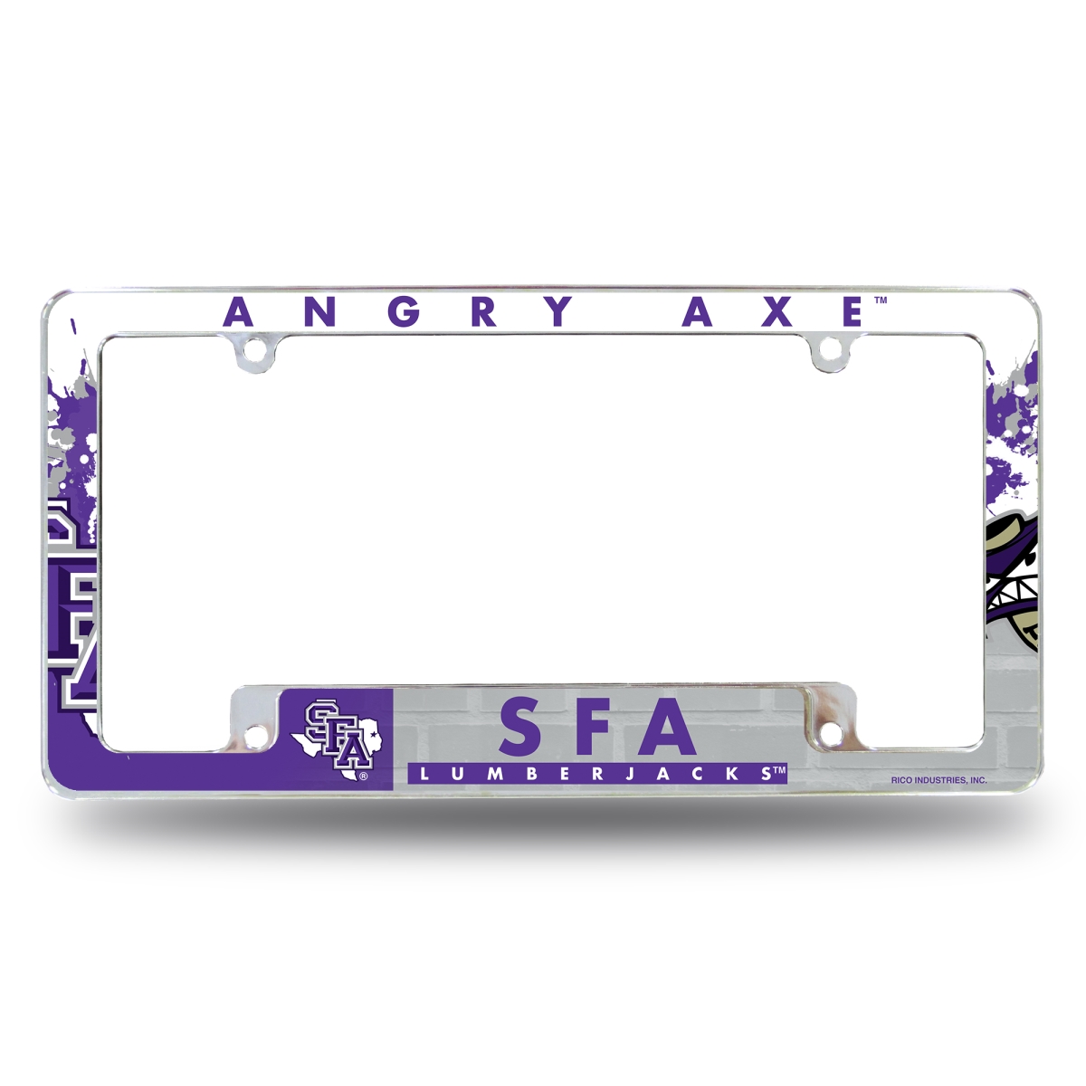 AFC261402B NCAA Stephen F. Austin Lumberjacks Primary All Over Chrome License Plate Frame, 12 x 6 in.