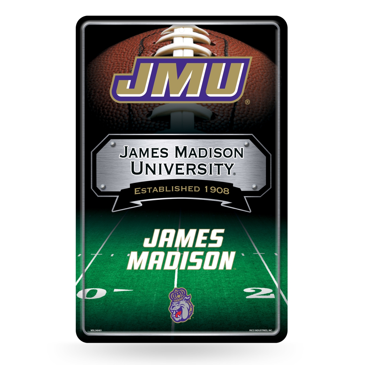 Picture of Rico Industries MSL340402 NCAA James Madison Dukes 11 x 17 in. Home Decor Sign
