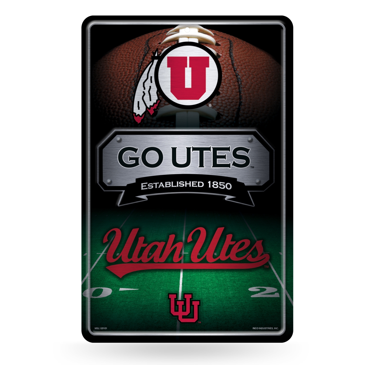 Picture of Rico Industries MSL530102 NCAA Utah Utes 11 x 17 in. Home Decor Sign