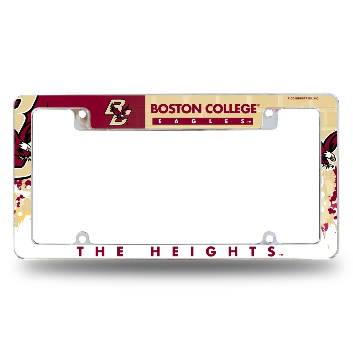 AFC240201T NCAA Boston College Eagles Primary All Over Chrome License Plate Frame, 12 x 6 in.