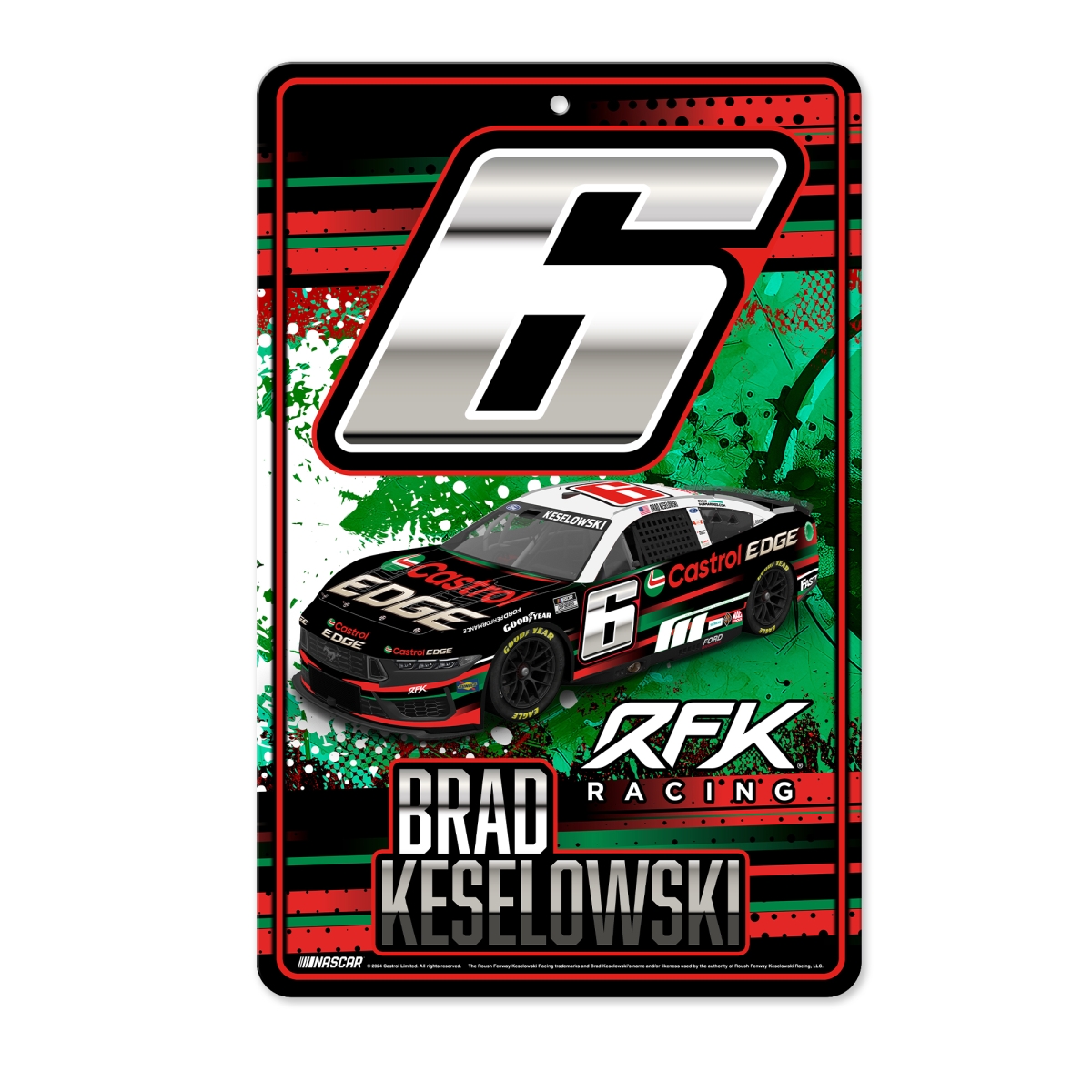 Picture of Rico Industries MSL123510C 11 x 17 in. No.6 2024 NASCAR Racing Brad Keselowski with Metal Home Decor Sign