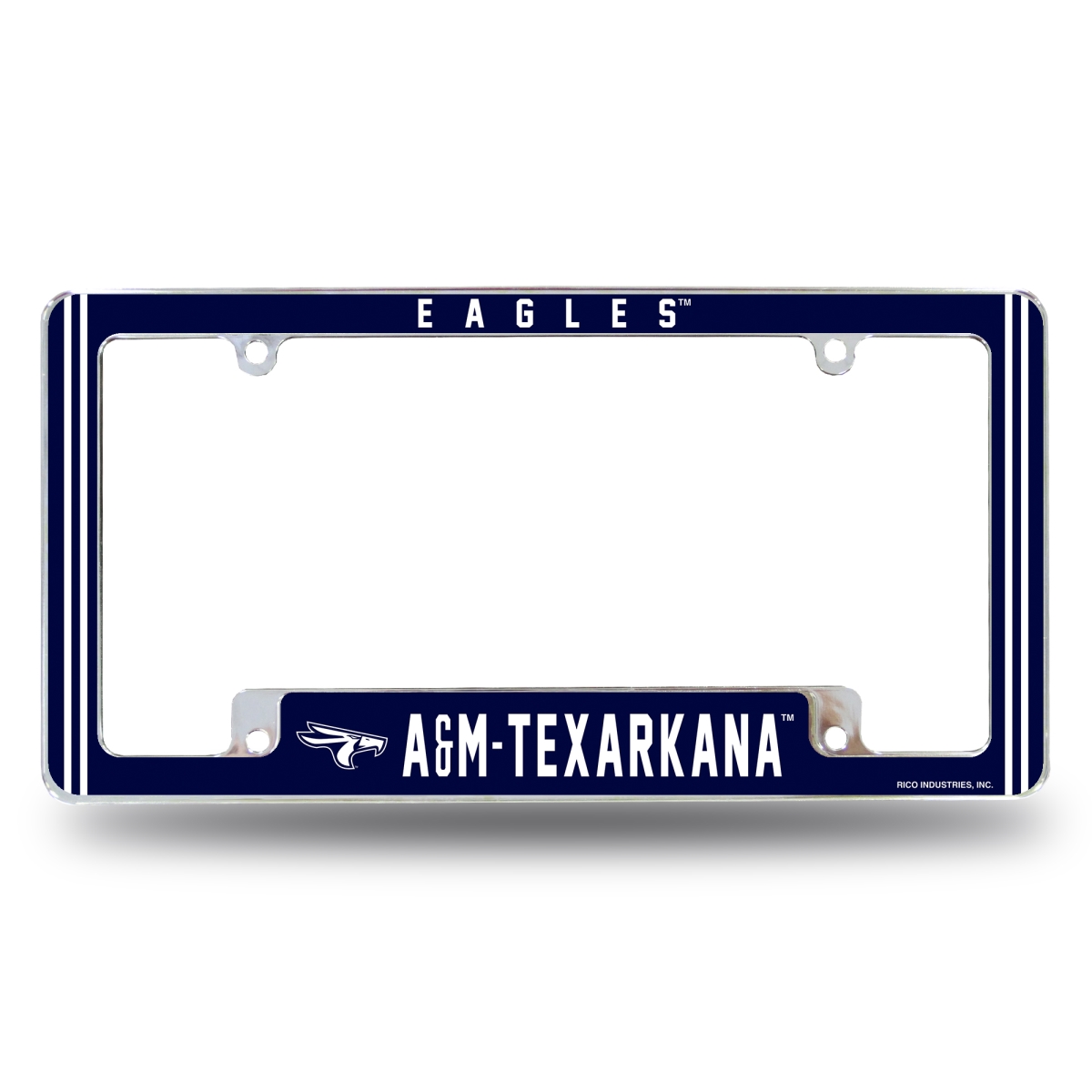AFC264101B NCAA Texas A&M Texarkana Eagles All Over Chrome License Plate Frame, 12 x 6 in.