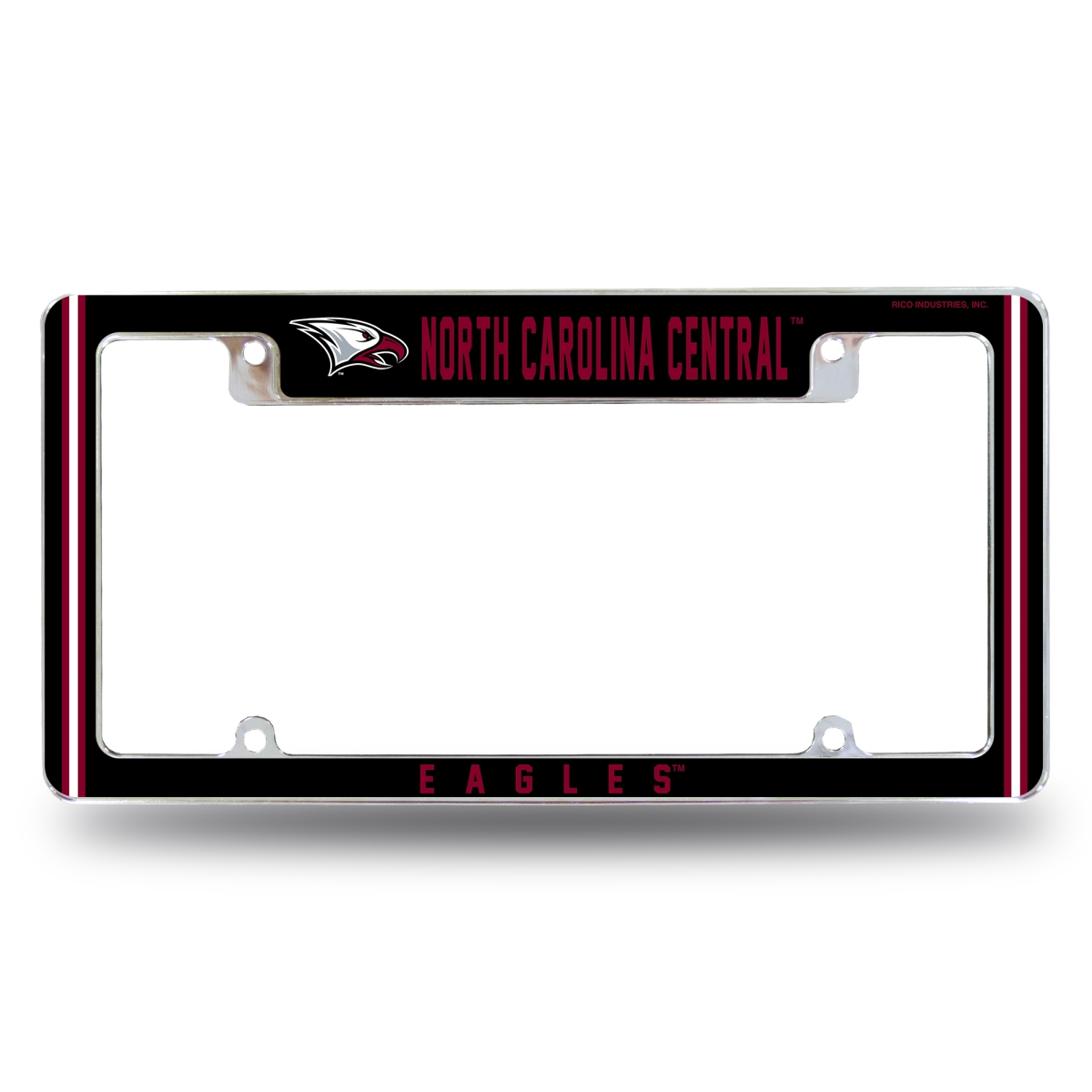 AFC131701T NCAA North Carolina Central Eagles All Over Chrome License Plate Frame, 12 x 6 in.