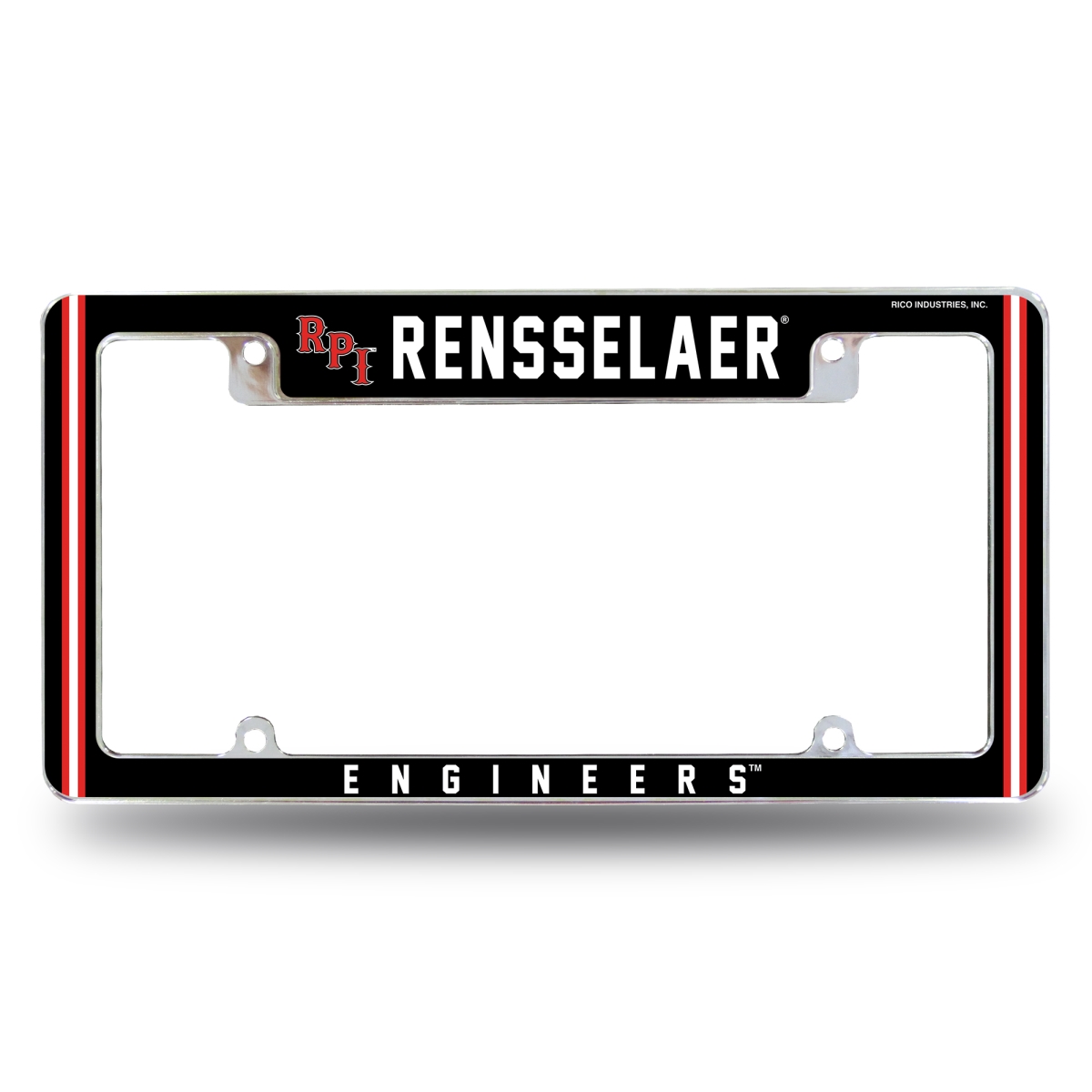 AFC273901T NCAA Rensselaer Poly Engineers All Over Chrome License Plate Frame, 12 x 6 in.