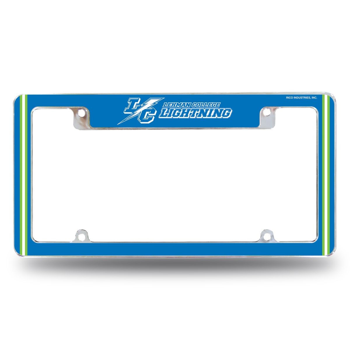 AFC274701T NCAA Lehman Lightning All Over Chrome License Plate Frame, 12 x 6 in.