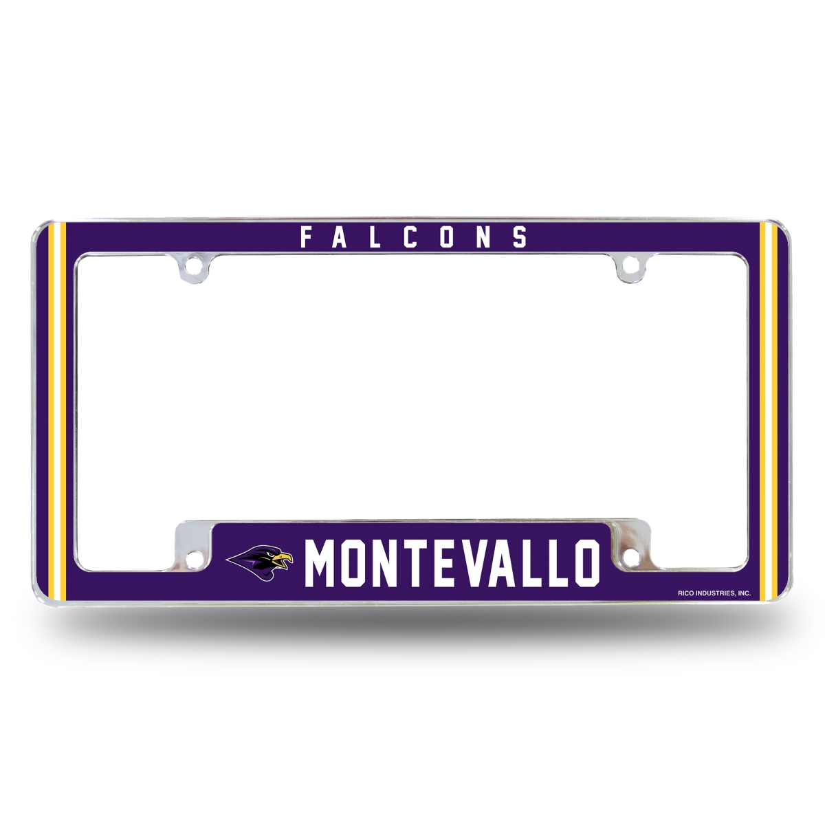 AFC151501B NCAA Montevallo Falcons All Over Chrome License Plate Frame, 12 x 6 in.