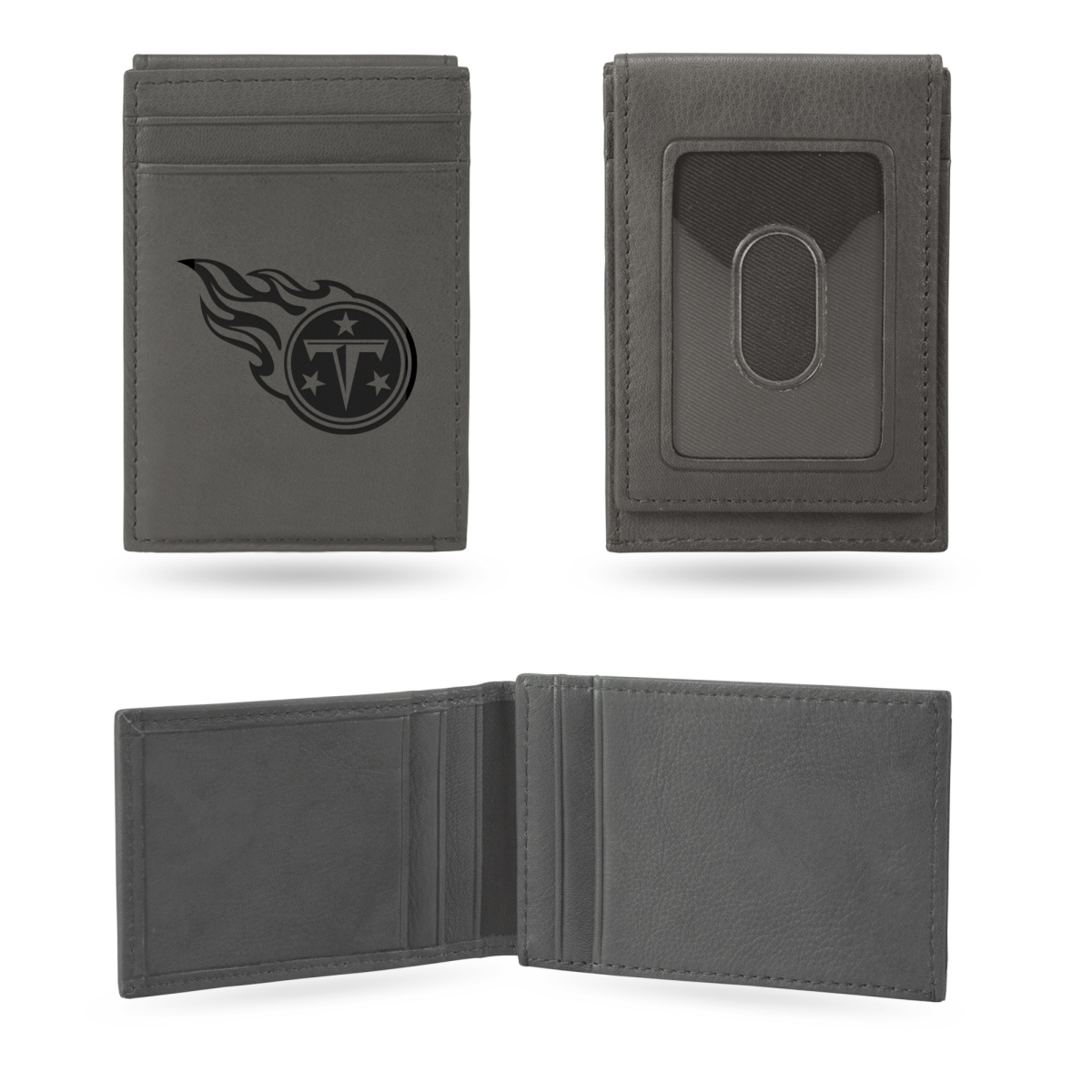 Picture of Rico Industries LEFPW0301GY NFL Football Tennessee Titans Gray Laser Engraved Front Pocket Wallet