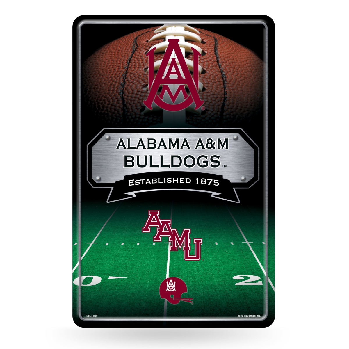 Picture of Rico Industries MSL150501 NCAA Alabama A&M Bulldogs Standard 11 x 17 in. Home Decor Sign