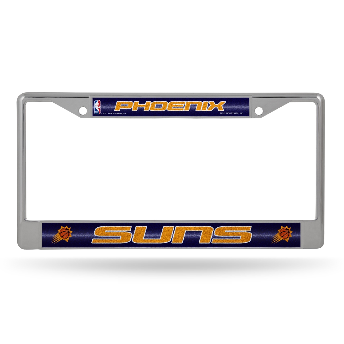 FCGL92002 NBA Basketball Phoenix Suns Classic Bling Chrome License Plate Frame, 12 x 6 in.
