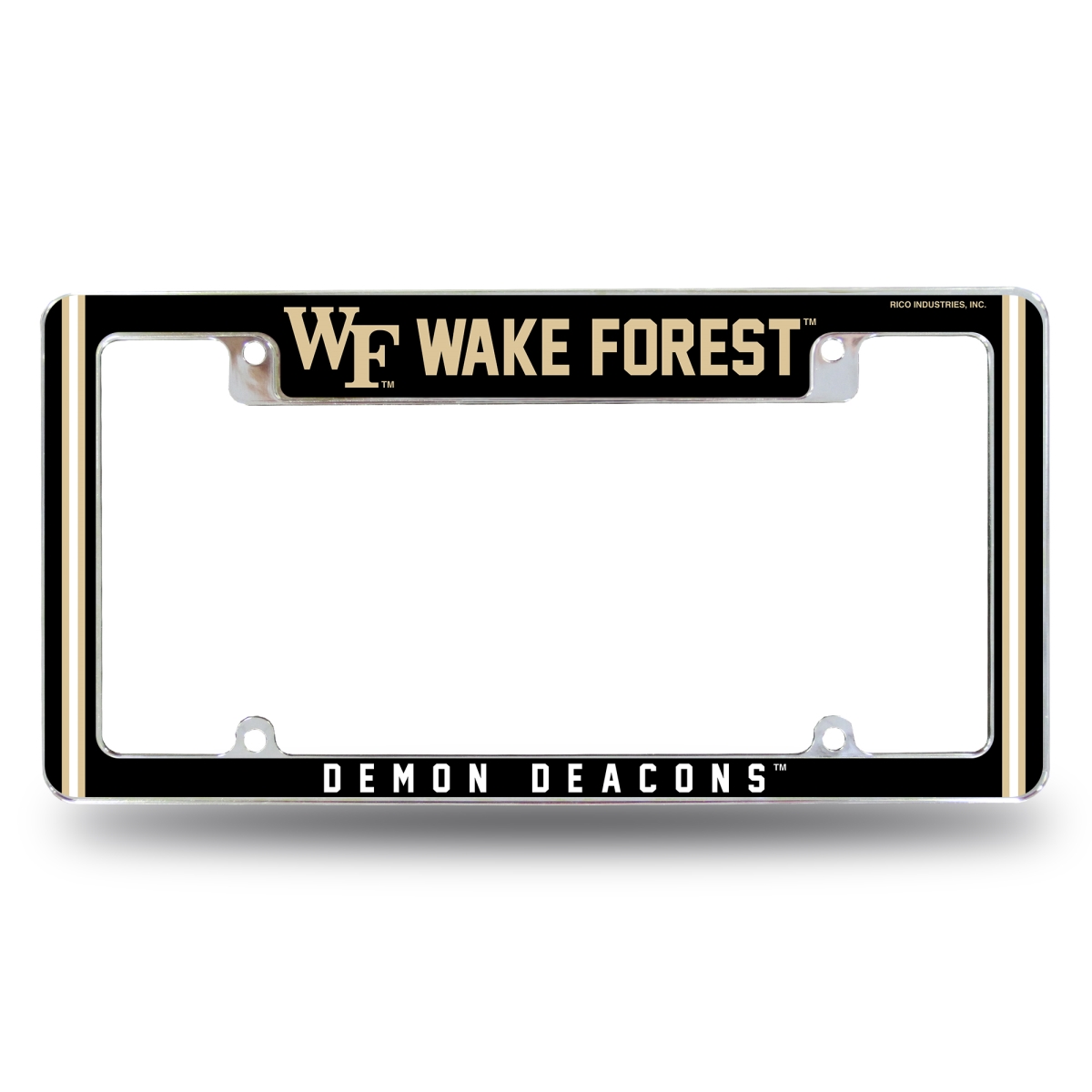 AFC130310T NCAA Wake Forest Demon Deacons Classic All Over Chrome License Plate Frame, 12 x 6 in.