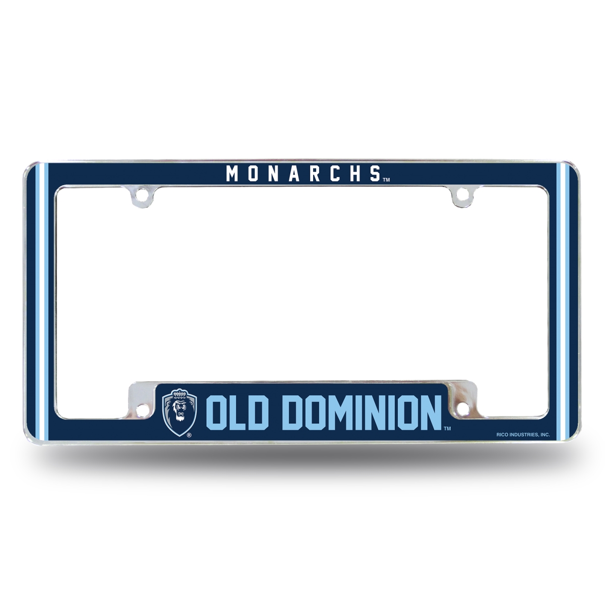 AFC340910B NCAA Old Dominion Monarchs Classic All Over Chrome License Plate Frame, 12 x 6 in.