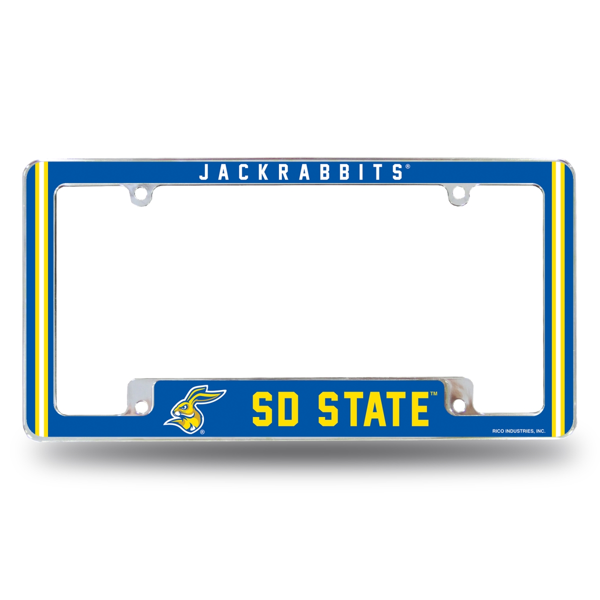 AFC410910B NCAA South Dakota State Jackrabbits Classic All Over Chrome License Plate Frame, 12 x 6 in.