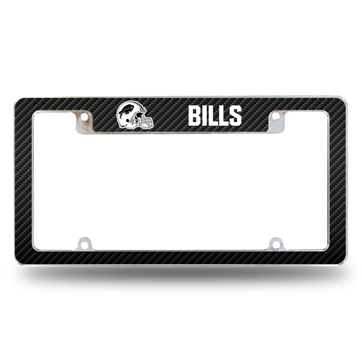 AFC118369CTCF 12 x 6 in. NFL Football Buffalo Bills Helmet Logo All Over Chrome Frame - Black