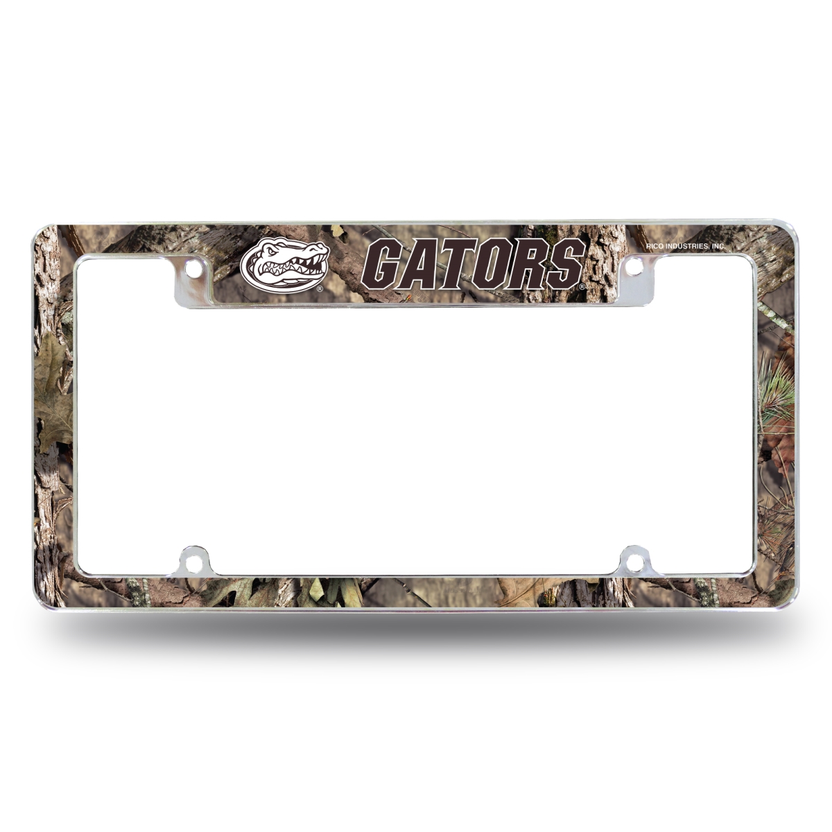 AFC100131TMO NCAA Florida Gators Mossy Oak All Over Chrome License Plate Frame, 12 x 6 in.