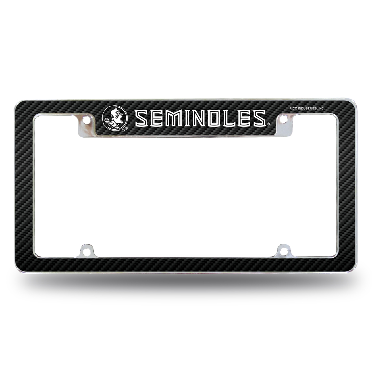 AFC100202TCF NCAA Florida State Seminoles Black All Over Chrome License Plate Frame, 12 x 6 in.