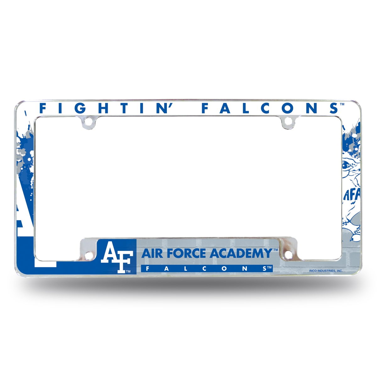 AFC500502B NCAA Air Force Academy Falcons - AF Primary All Over Chrome License Plate Frame, 12 x 6 in.