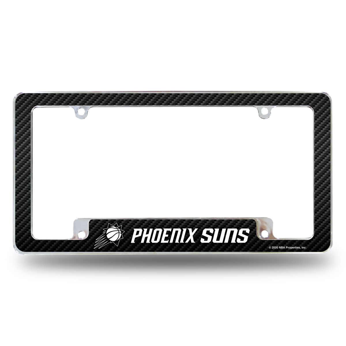 AFC92002BCF NBA Basketball Phoenix Suns Black All Over Chrome License Plate Frame, 12 x 6 in.