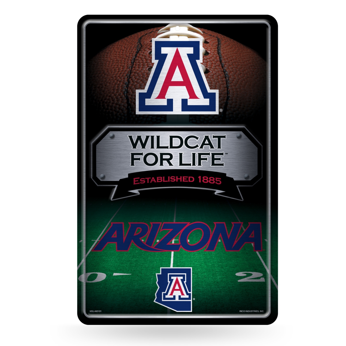 Picture of Rico Industries MSL460102 NCAA Arizona Wildcats 11 x 17 in. Home Decor Sign