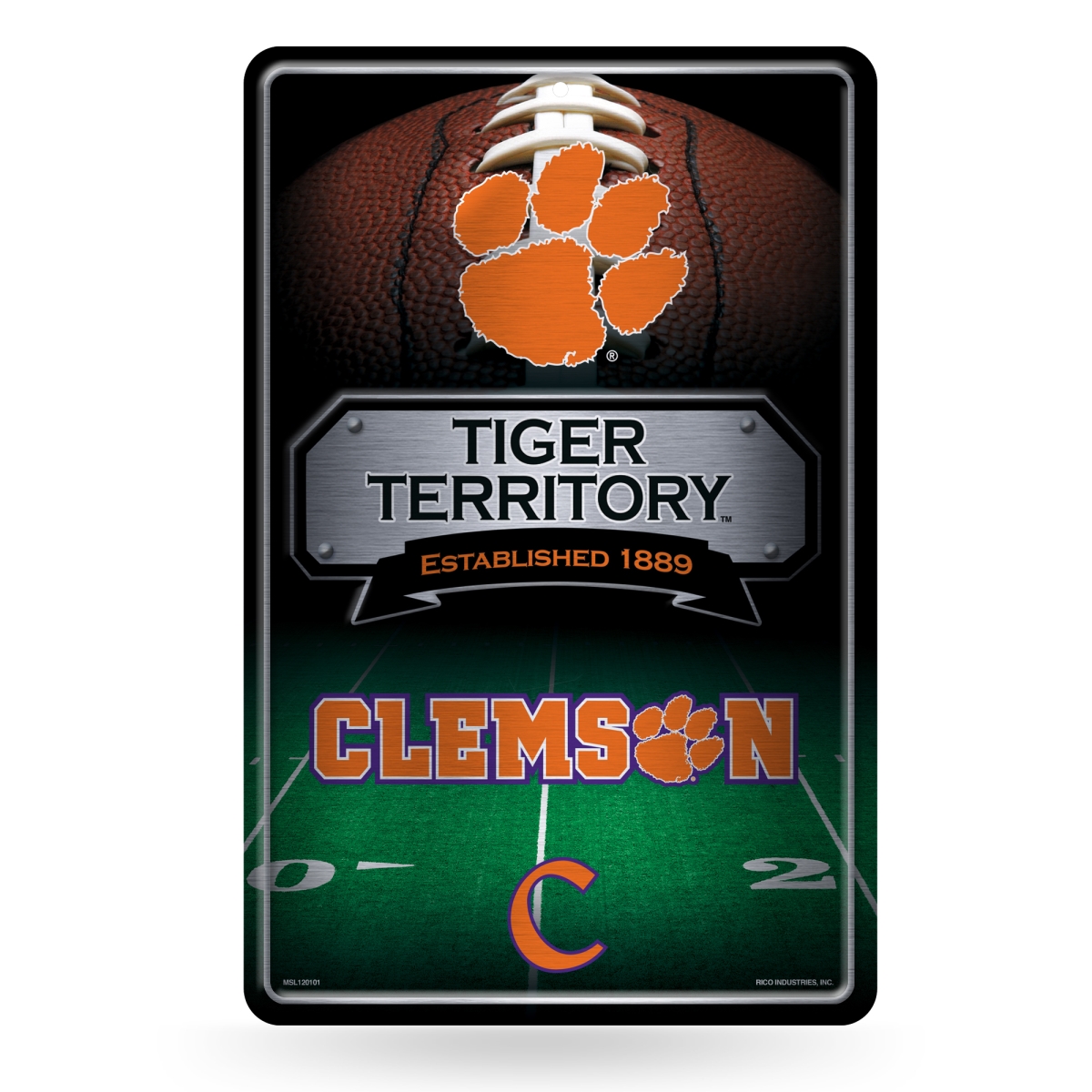 MSL120202 NCAA Clemson Tigers 11 x 17 in. Home Decor Sign