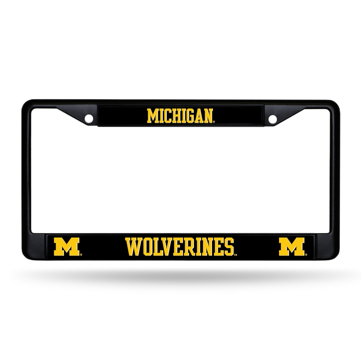 FBC220005 NCAA Michigan Wolverines Black License Plate Frame, 12 x 6 in.