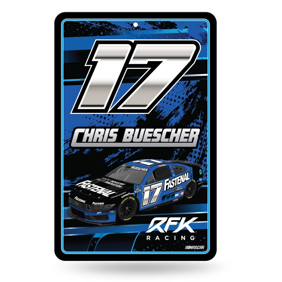 Picture of Rico Industries MSL123514C 11 x 17 in. No.17 2024 NASCAR Racing Chris Buescher with Metal Home Decor Sign