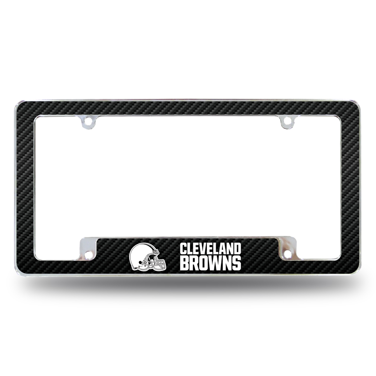 AFC2803BCF NFL Football Cleveland Browns Black All Over Chrome License Plate Frame, 12 x 6 in.