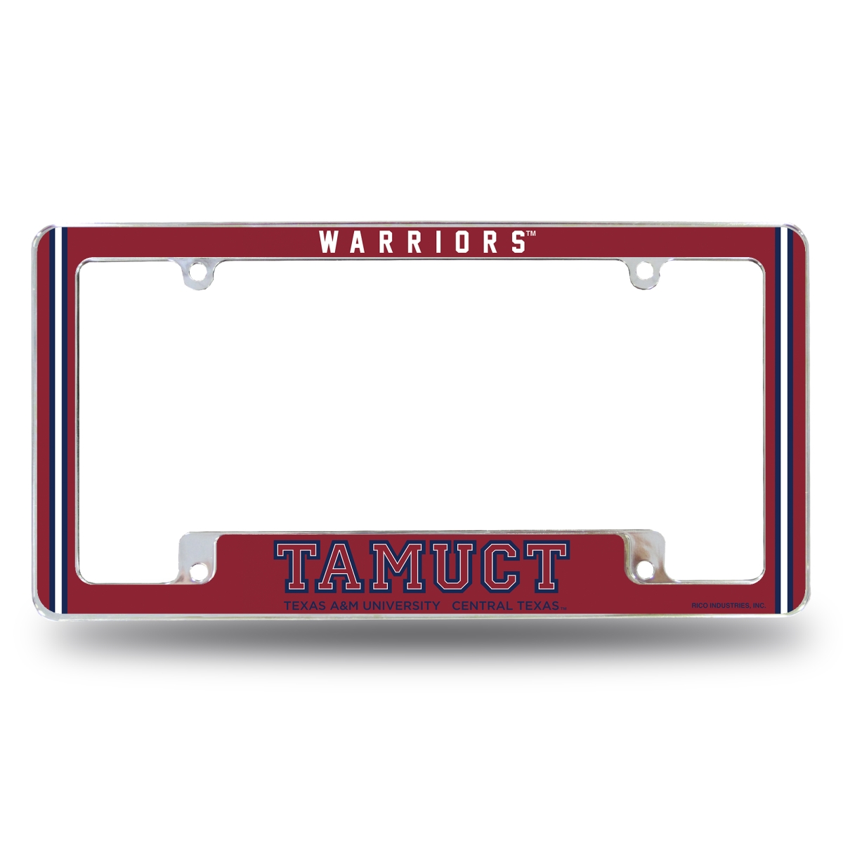 AFC264001B NCAA Texas A&M Central Texas Warriors All Over Chrome License Plate Frame, 12 x 6 in.