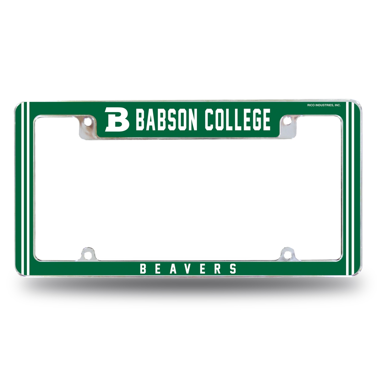 AFC240901T NCAA Babson Beavers All Over Chrome License Plate Frame, 12 x 6 in.