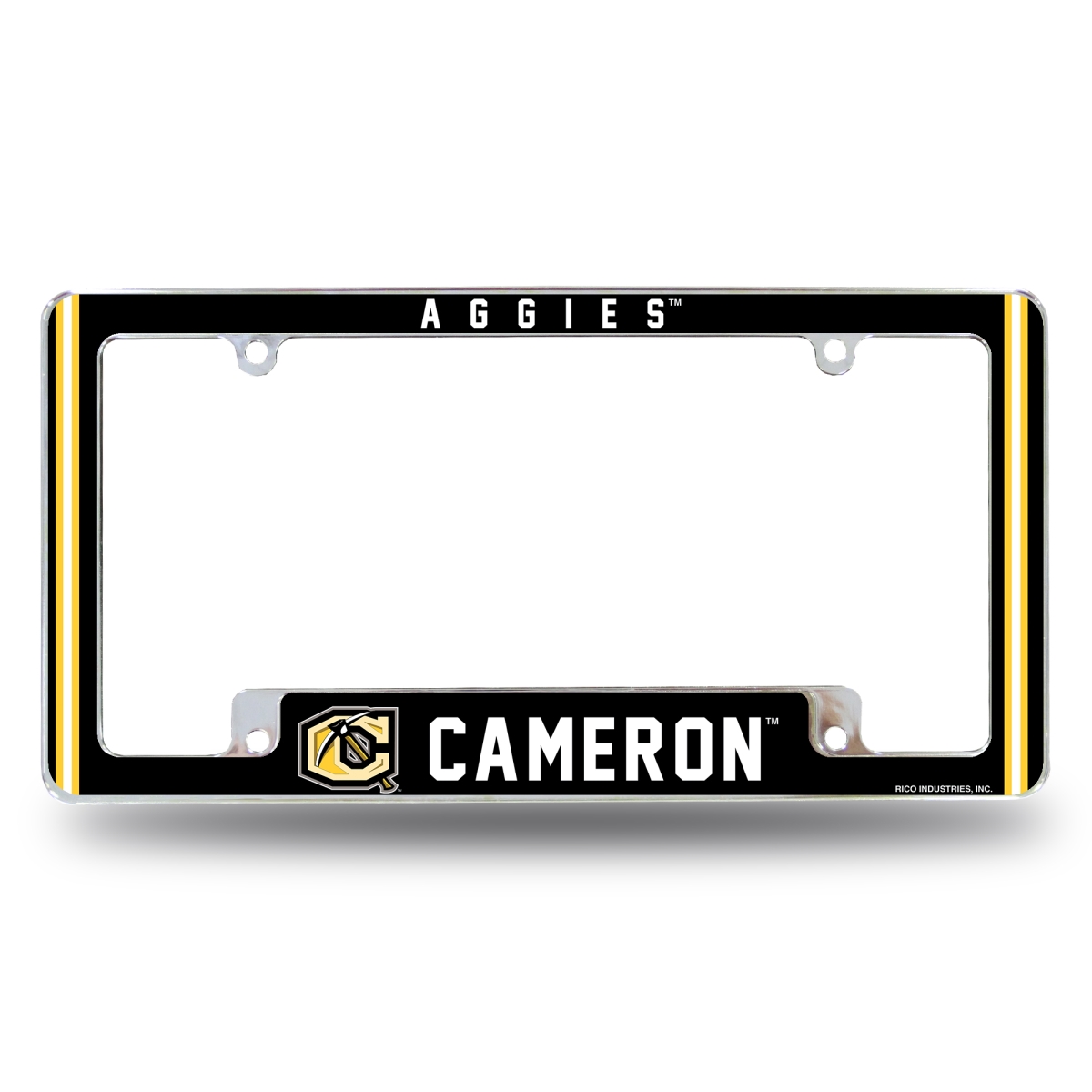 AFC231401B NCAA Cameron Aggies All Over Chrome License Plate Frame, 12 x 6 in.
