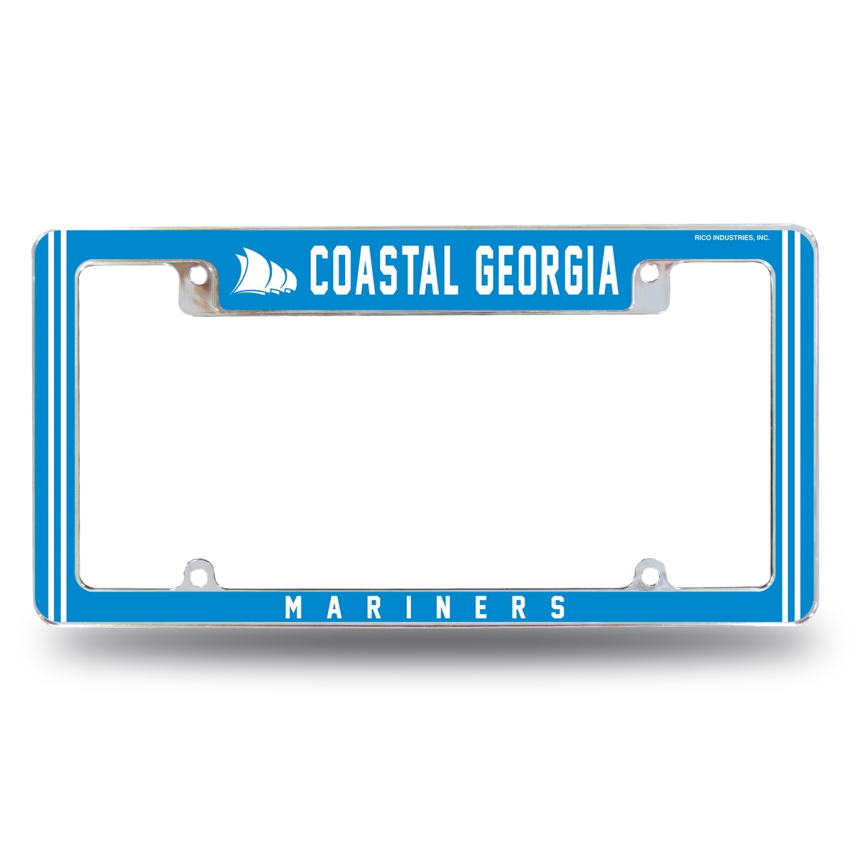 AFC112401T NCAA Coastal Georgia Mariners All Over Chrome License Plate Frame, 12 x 6 in.