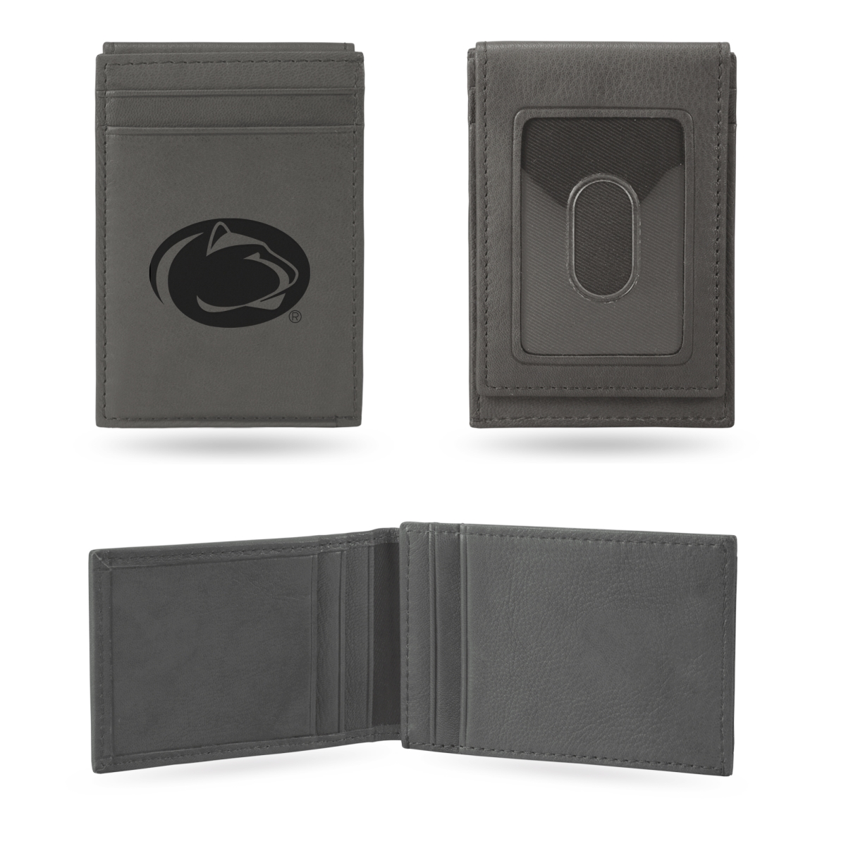 LEFPW210201GY NCAA Penn State Nittany Lions - PSU Gray Laser Engraved Front Pocket Wallet
