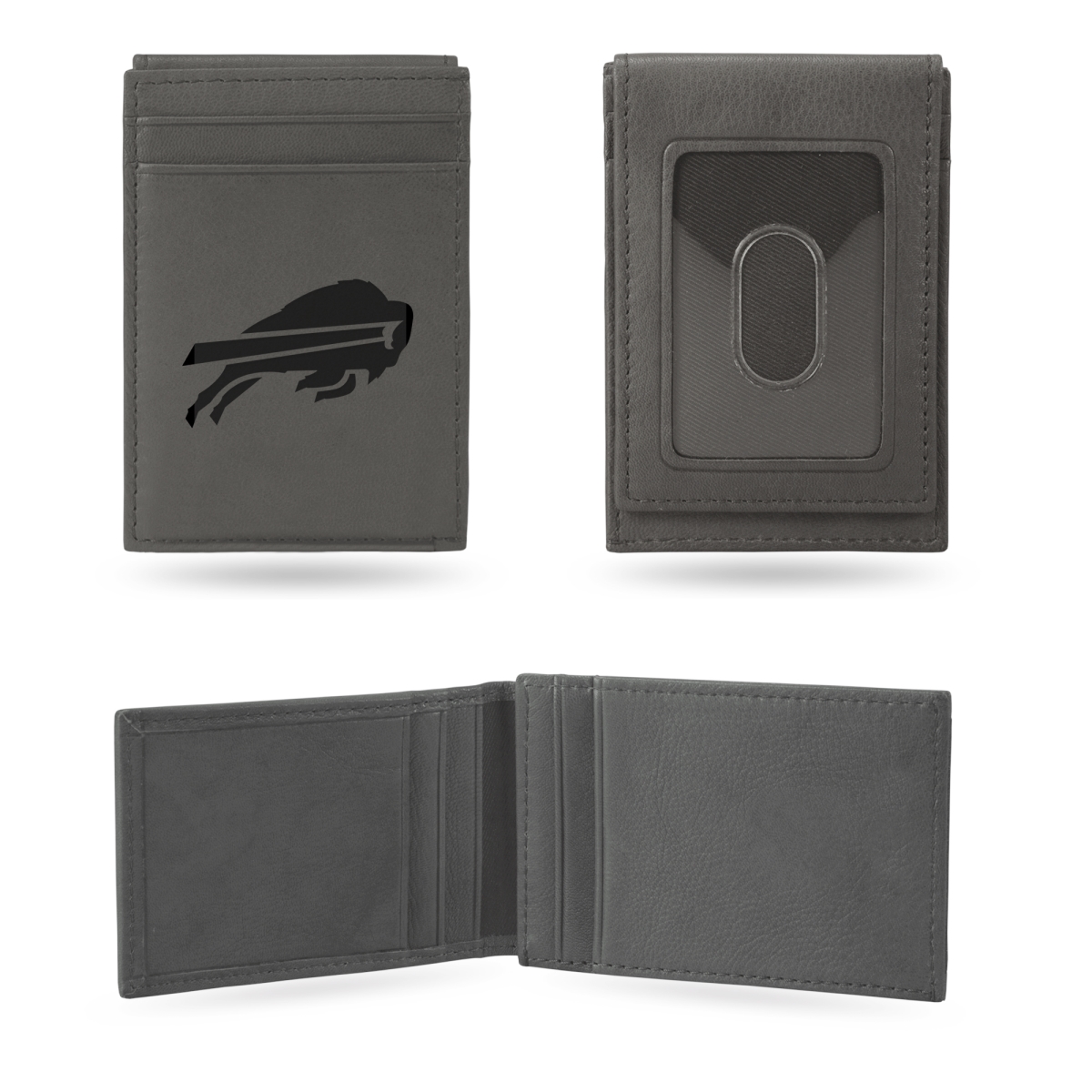 Picture of Rico Industries LEFPW3501GY NFL Football Buffalo Bills Gray Laser Engraved Front Pocket Wallet