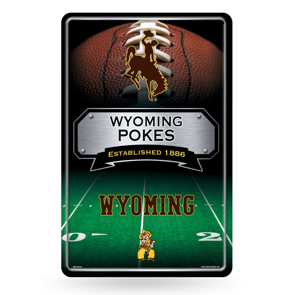 Picture of Rico Industries MSL520101 NCAA Wyoming Cowboys Standard 11 x 17 in. Home Decor Sign