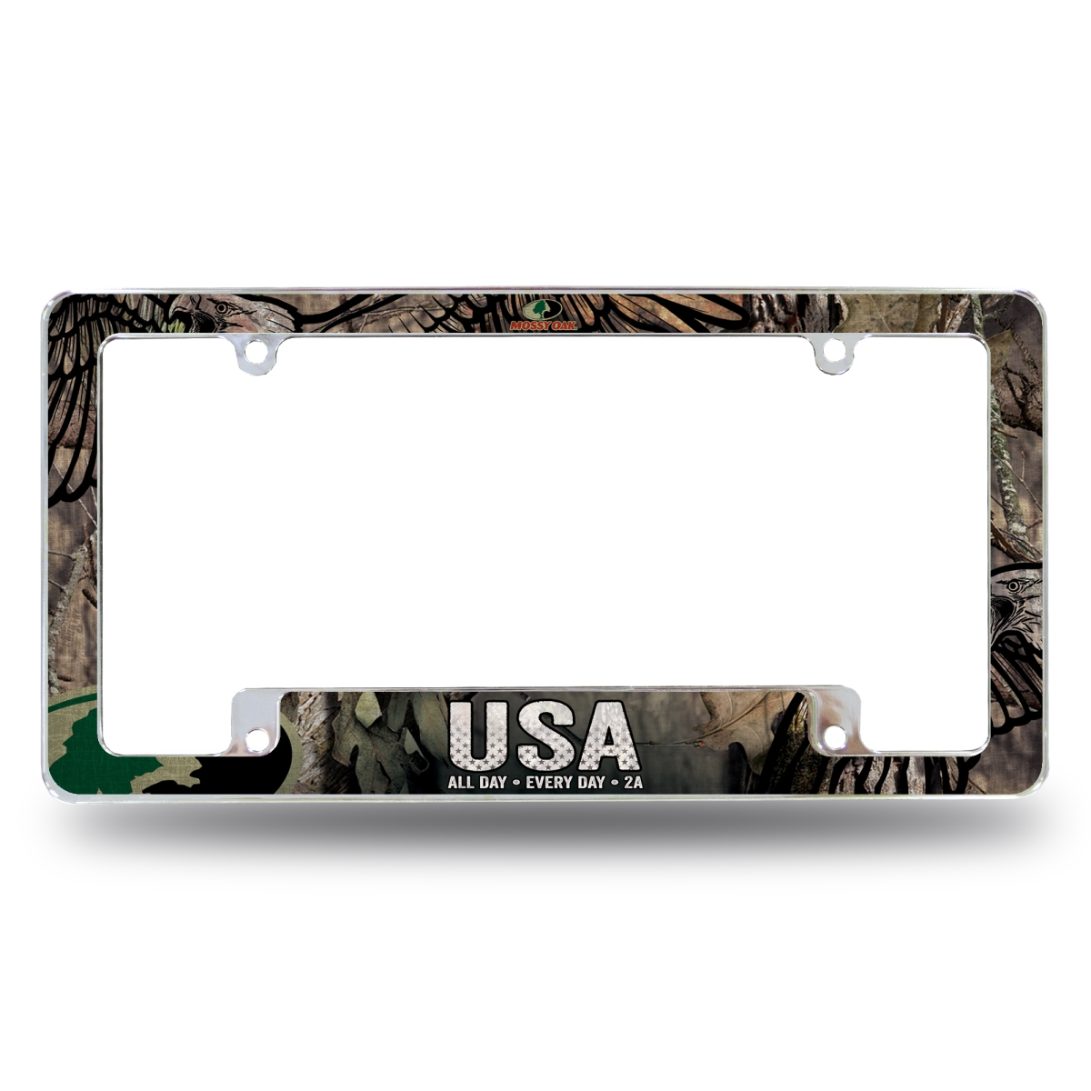 AFC116059CB Wildlife USA Eagle All Over Chrome License Plate Frame, 12 x 6 in.