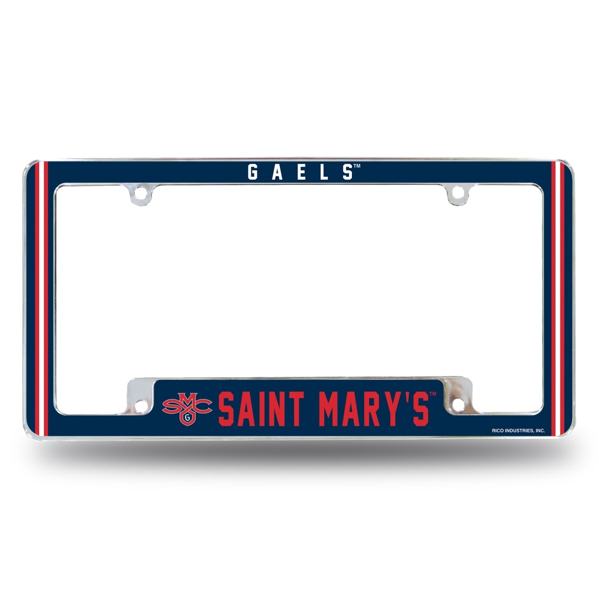 AFC291801B NCAA Saint Marys - CA Gaels All Over Chrome License Plate Frame, 12 x 6 in.