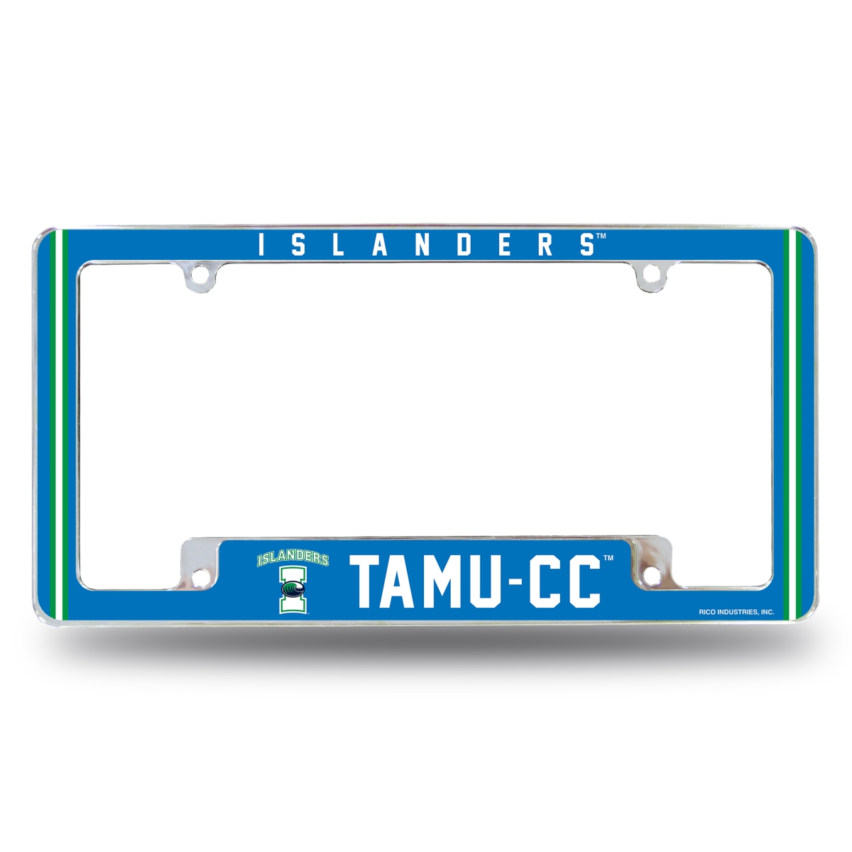 AFC262901B NCAA Texas A&M Corpus Christi Islanders All Over Chrome License Plate Frame, 12 x 6 in.