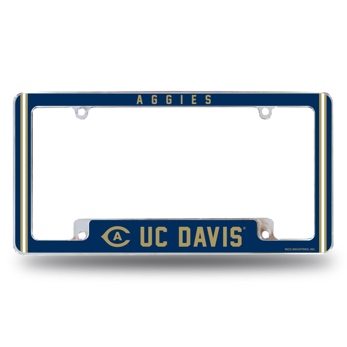 AFC291001B NCAA UC Davis Aggies All Over Chrome License Plate Frame, 12 x 6 in.