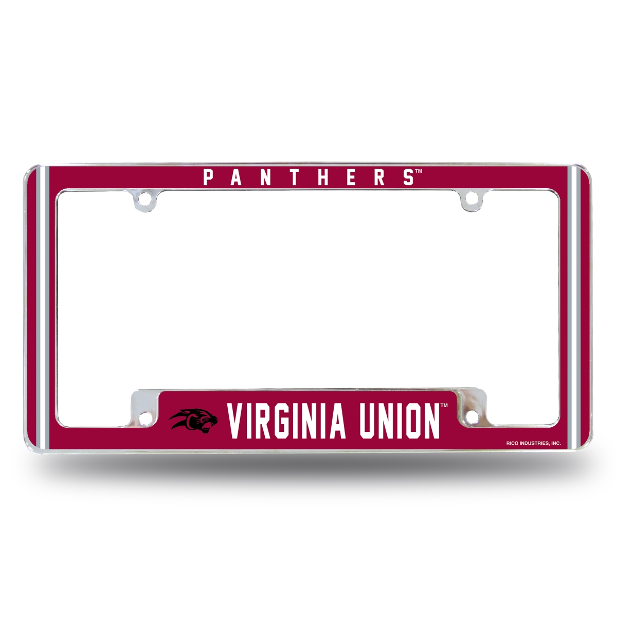 AFC341801B NCAA Virginia Union Panthers All Over Chrome License Plate Frame, 12 x 6 in.
