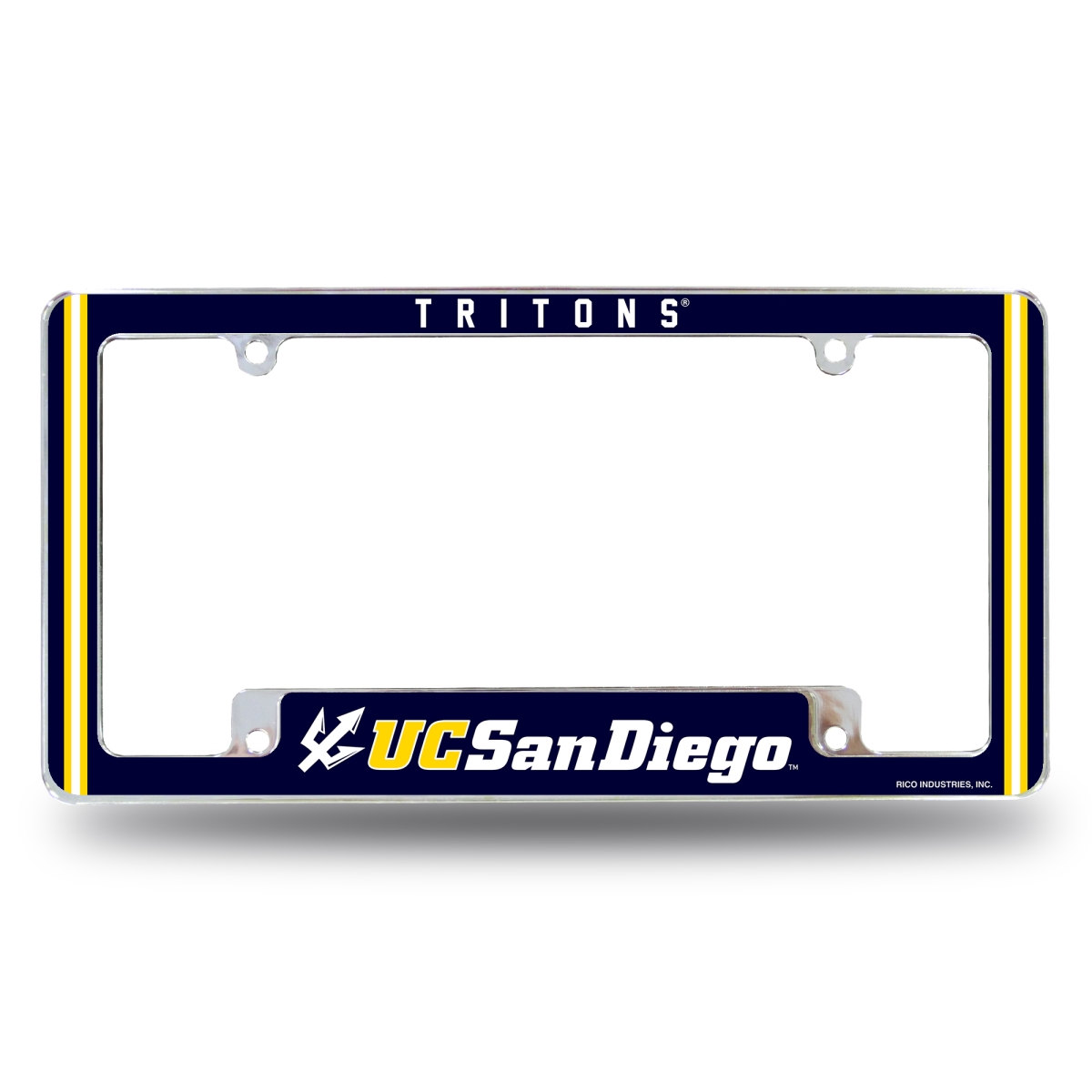 AFC293601B NCAA UC San Diego Tritons All Over Chrome License Plate Frame, 12 x 6 in.