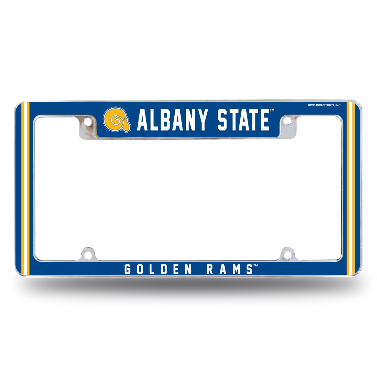 AFC112101T NCAA Albany State Golden Rams All Over Chrome License Plate Frame, 12 x 6 in.