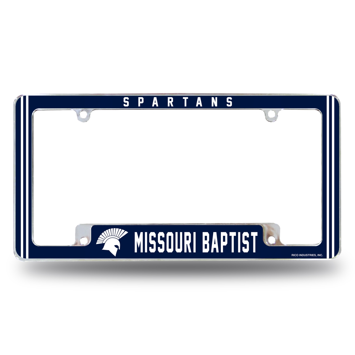 AFC392001B NCAA Missouri Baptist Spartans All Over Chrome License Plate Frame, 12 x 6 in.