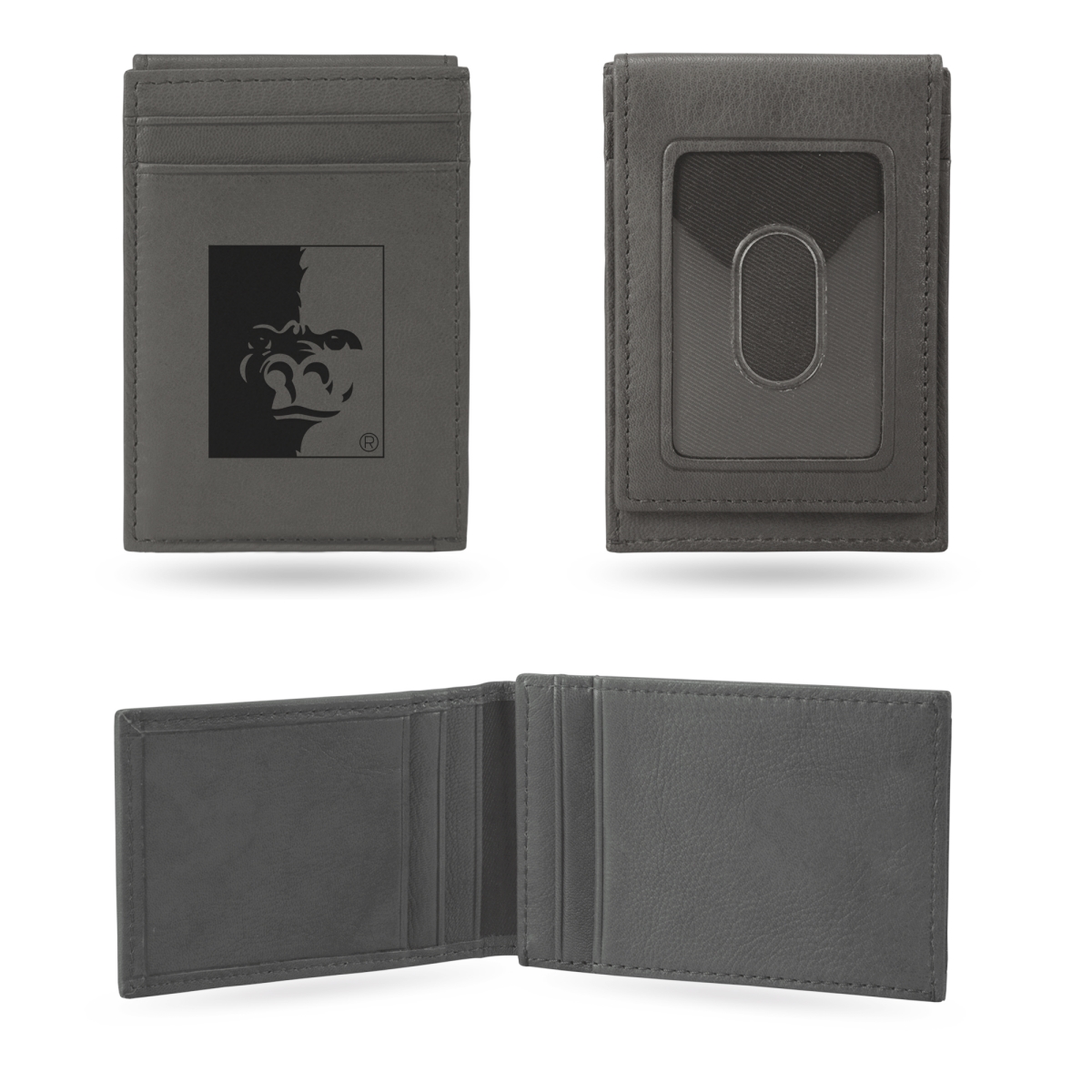 LEFPW310501GY NCAA Pittsburg State Gorillas Gray Laser Engraved Front Pocket Wallet