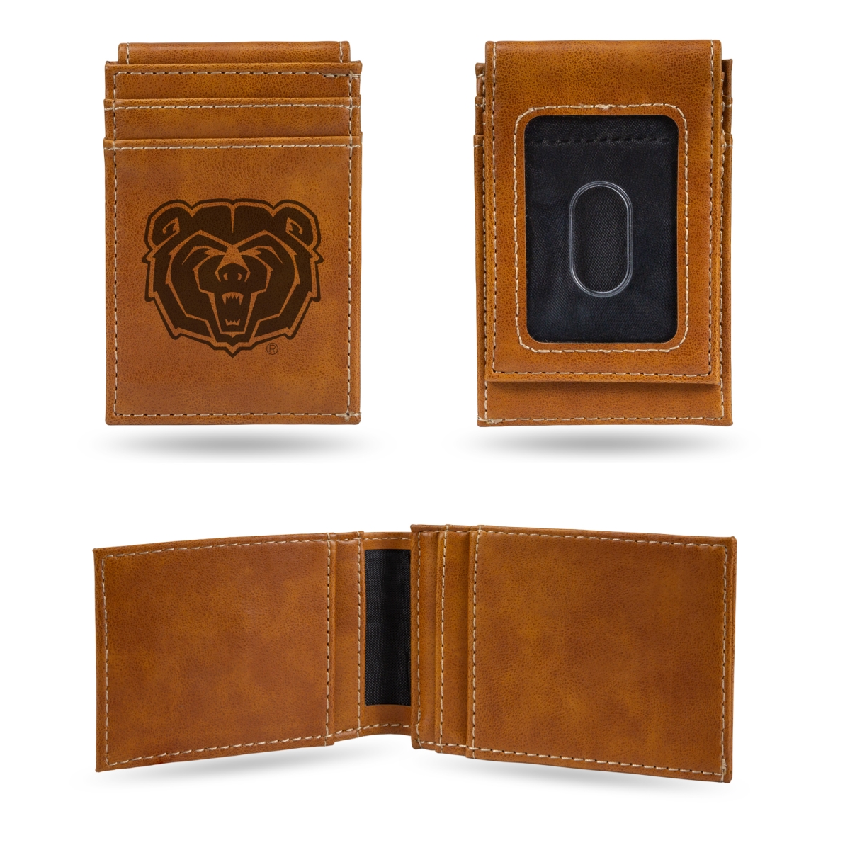 LEFPW390201BR NCAA Missouri State Bears Brown Laser Engraved Front Pocket Wallet