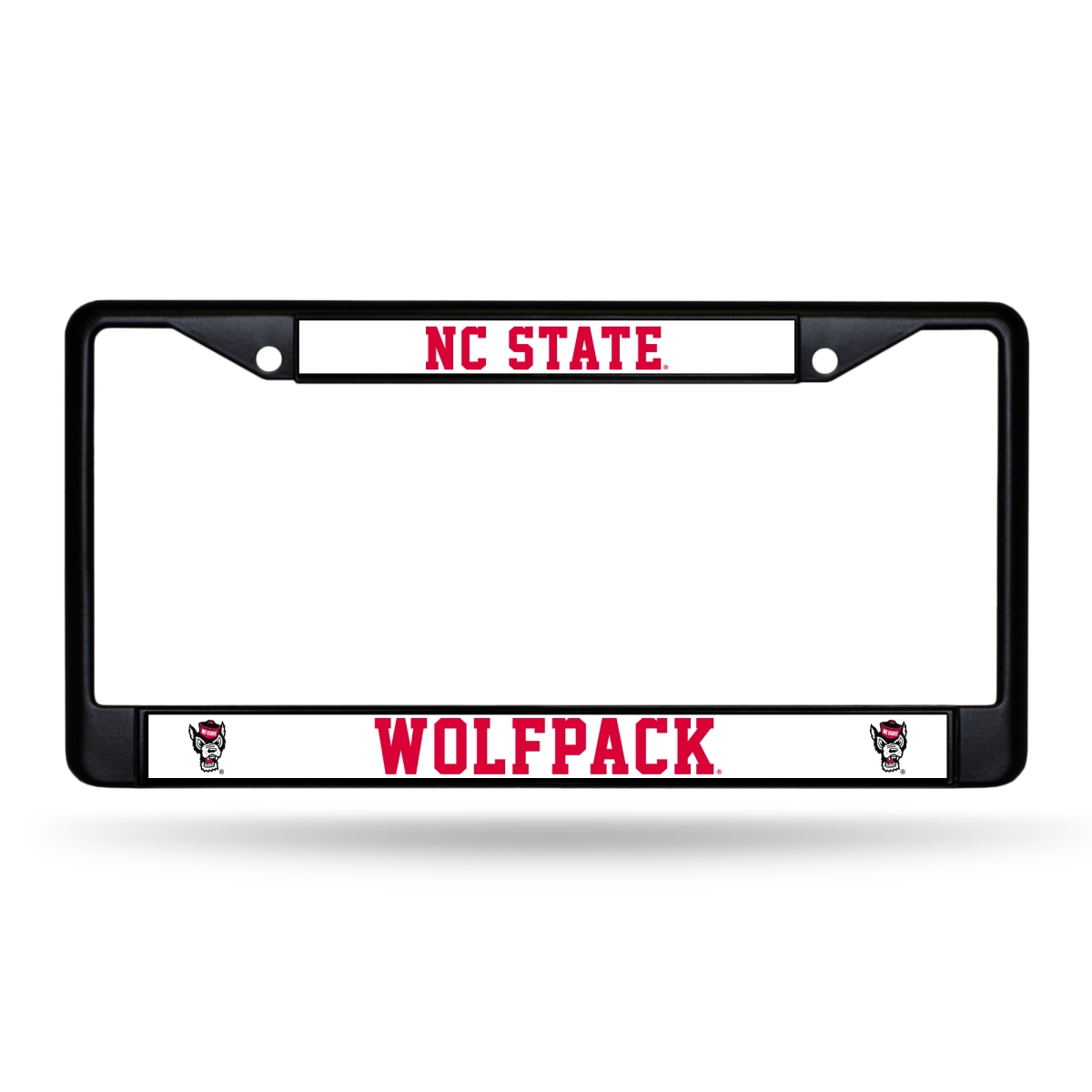 FBC130206 NCAA North Carolina State Wolfpack Primary Black License Plate Frame, 12 x 6 in.
