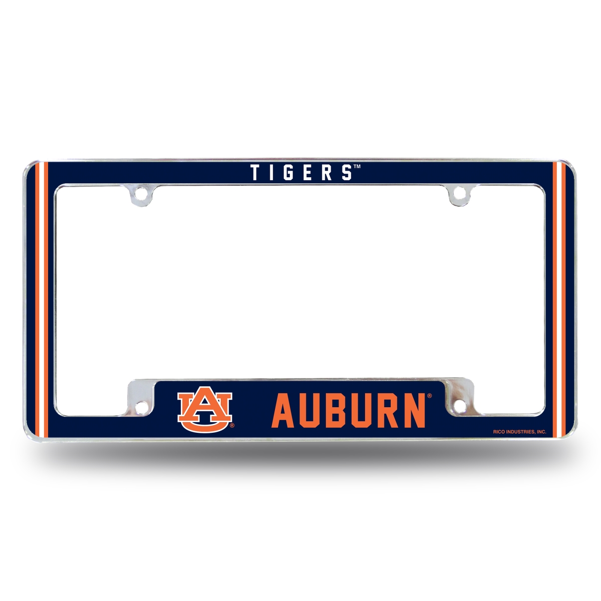 AFC150210B NCAA Auburn Tigers Classic All Over Chrome License Plate Frame, 12 x 6 in.