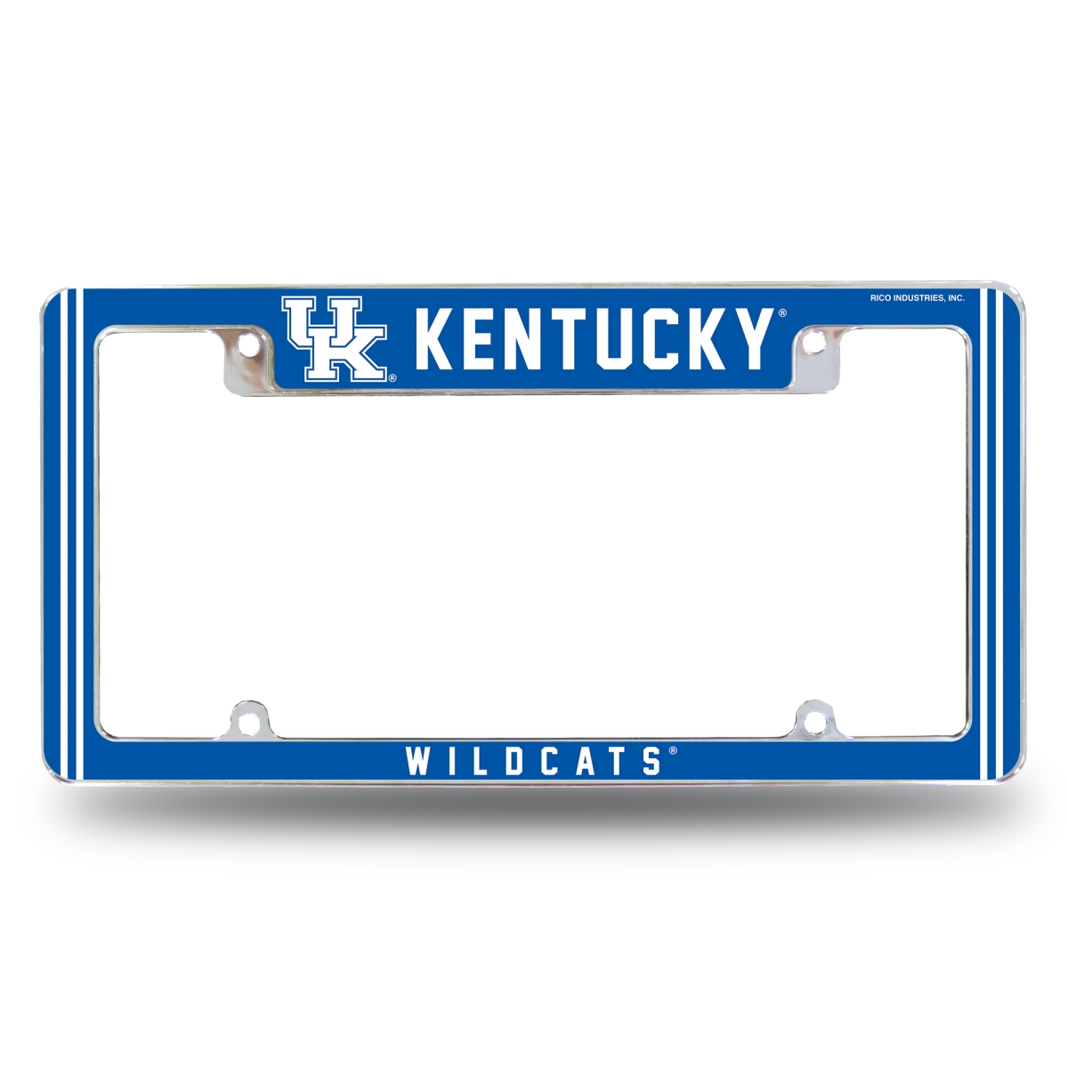 AFC190110T NCAA Kentucky Wildcats Classic All Over Chrome License Plate Frame, 12 x 6 in.