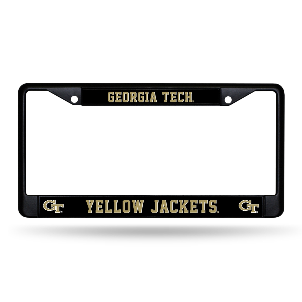 FBC110304 NCAA Georgia Tech Yellow Jackets - GT Black License Plate Frame, 12 x 6 in.