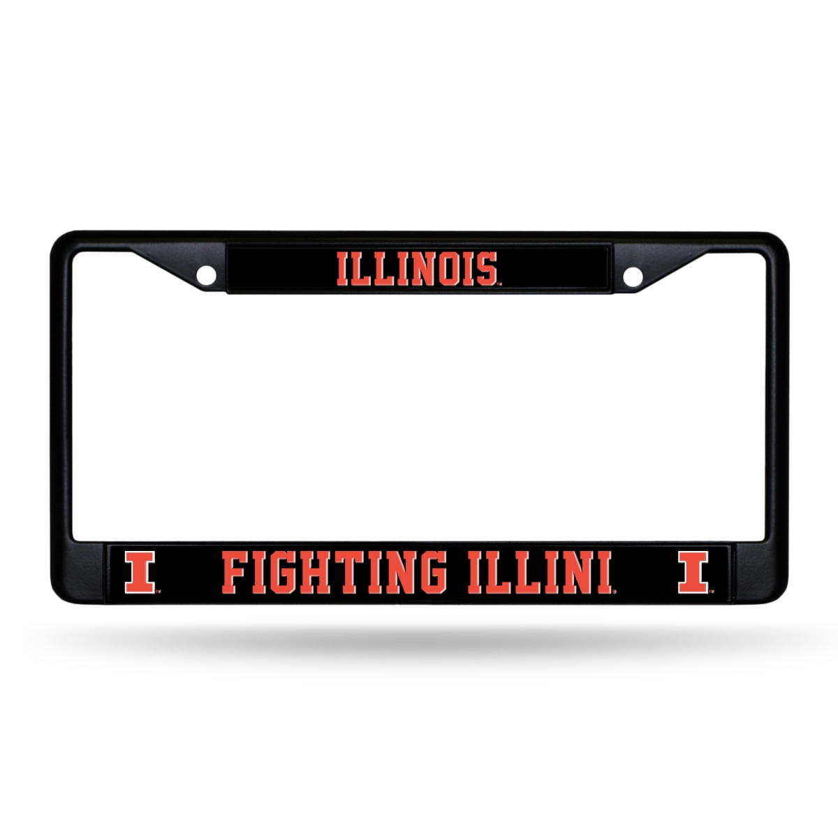 FBC400103 NCAA Illinois Fighting Illini Black License Plate Frame, 12 x 6 in.